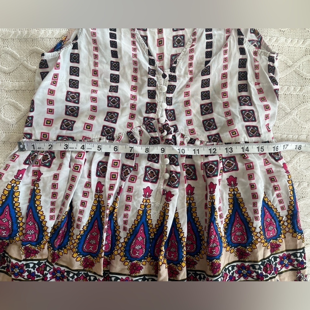 Umgee Rich White Vibrant Patterned Sundress Women’s Size Small - Picture 11 of 13